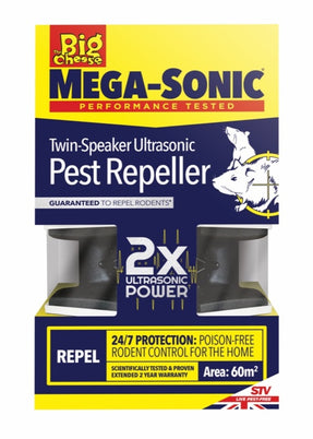 The Big Cheese-Mega Sonic Twin Speaker Ultrasonic Pest Repeller